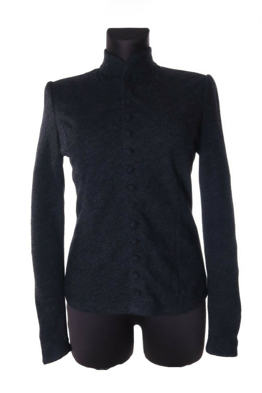 Women's RALPH LAUREN Grey 100% Wool Fitted Cardigan Size L