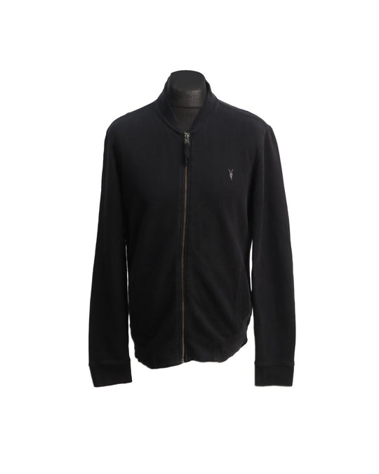 ALL SAINTS Cardigan Black Cotton Full Zip Jumper Sweater Men's Size M