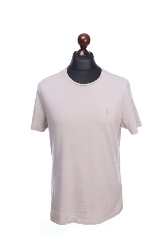 ALL SAINTS Beige Grey Cotton Brace Tonic Crew T-Shirt Size M