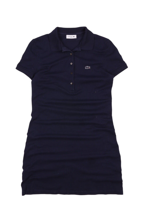 Women's LACOSTE Navy Blue Logo Polo T Shirt Dress Size 36 / S