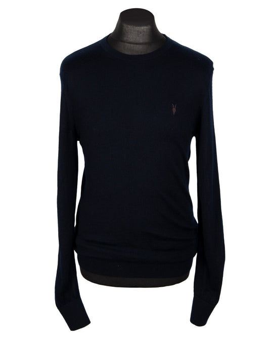 ALLSAINTS Jumper Merino Wool Black Crew Neck Men's Sweater Size S