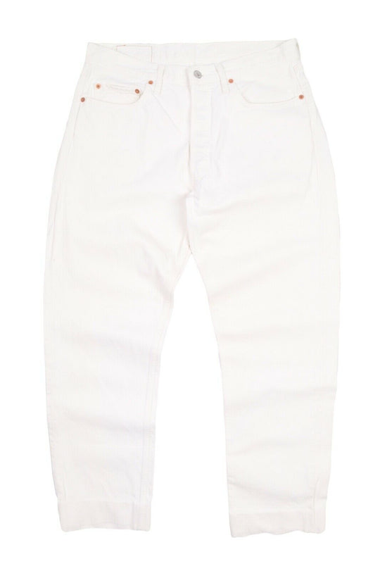Men'S Vintage LEVI'S 517 USA White Straight Denim Jeans Size W 34 L 32