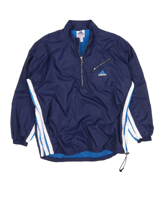 Men's Vintage ADIDAS Blue 3 Striped Track Top Zip Jacket Size XL