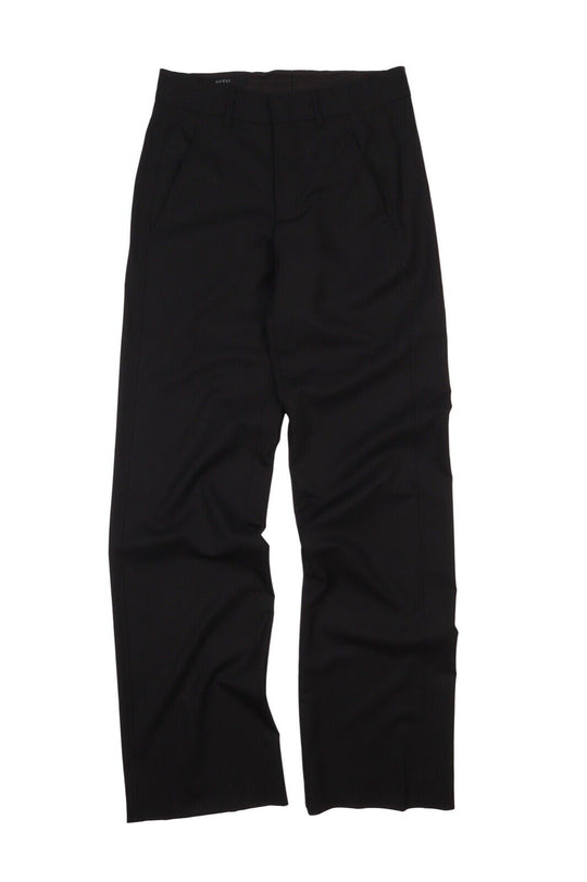 Vintage  Women's GUCCI by Tom Ford Era Black Wool Straight Pants Casual Trousers Size 40