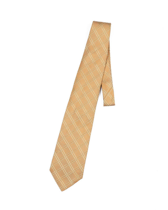 ETRO Tie Gold Check Silk Men's Woven Necktie