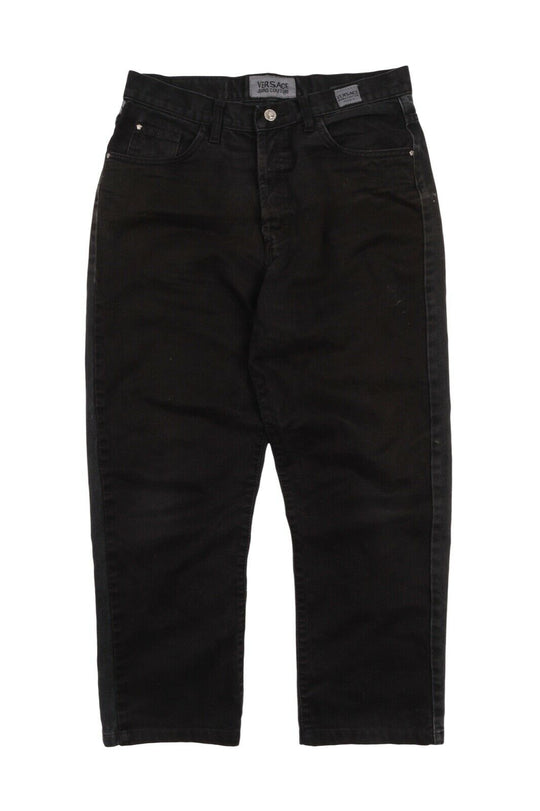 Men's Vintage VERSACE Jeans COUTURE Black Straight Jeans Pants Size 33 / 50