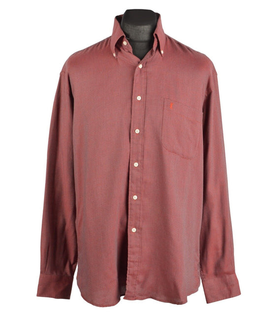 Vintage YSL YVES SAINT LAURENT Red  Men's Cotton Blend Shirt Sz 40-41 / 16