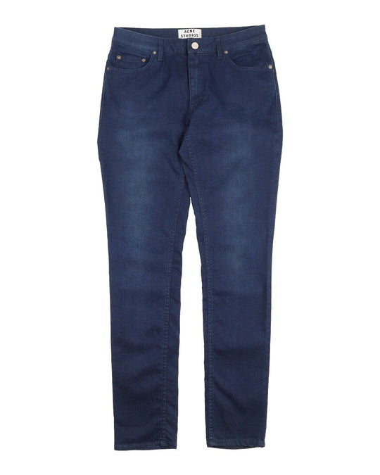 ACNE STUDIOS Flex Ocean Denim Navy Blue Faded Cotton Women's Jeans Size 30 / 32