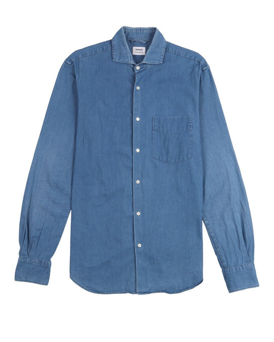 ASPESI Shirt Blue Denim Cotton Men's Button Up Size 39 / 15.5