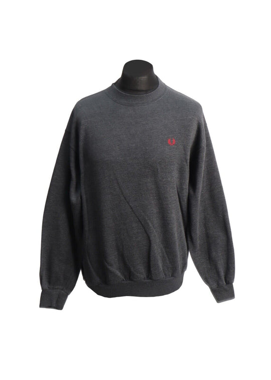 Vintage FRED PERRY Sweatshirt Gray Cotton Men's Jumper Size L