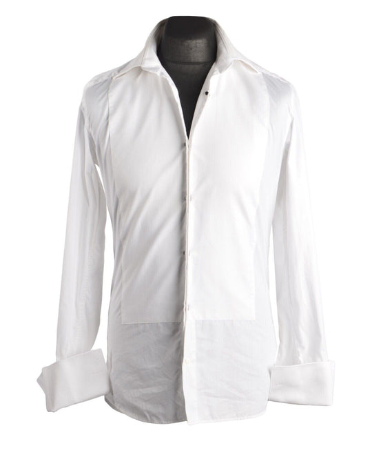 Men's SUIT SUPPLY White Cotton Cufflink Sleeve Tuxedo Dress Shirt Size 38 / 15