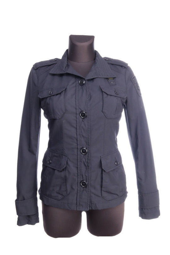 Women's BLAUER U.s.A. Charcoal Grey Nylon Multipockets Military Jacket Size s