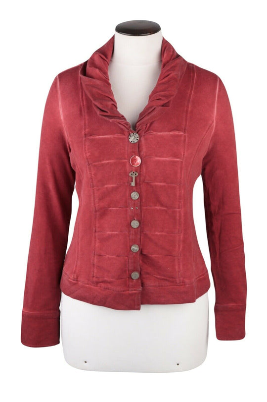 Women's BOTTEGA Elisa Cavaletti Red Dyed Shawl Neck Blouse Top Shirt Size s