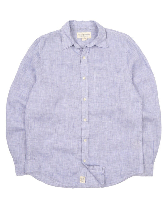 Men's Denim & Supply RALPH LAUREN Light Blue 100% Linen Shirt Size M