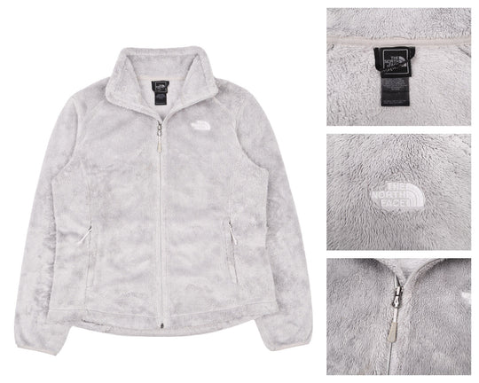 Women's THE NORTH FACE Light Grey Fleece Full Zip Jumper Size L