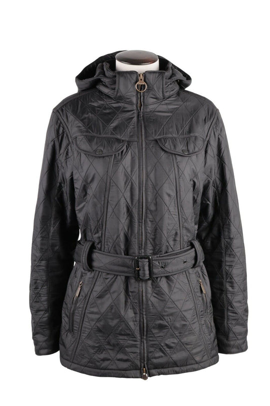 Women's BARBOUR Black Polarquilt Jacket Size UK 16 US 12