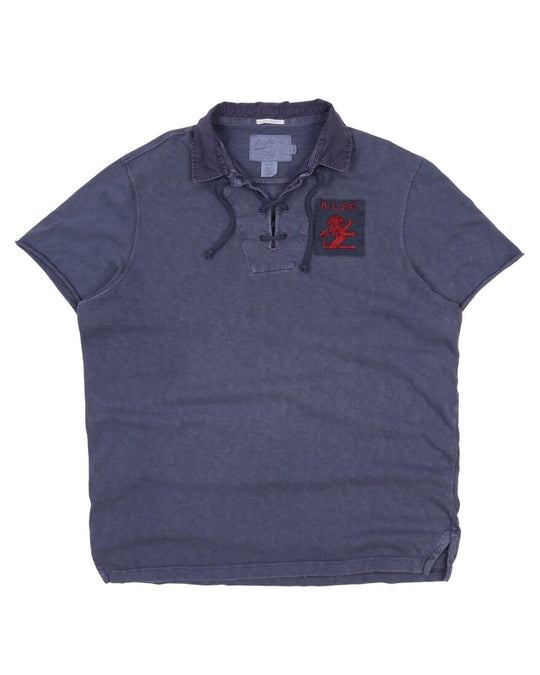 Men's RALPH LAUREN RUGBY Navy Blue Cotton Polo Shirt Size XL