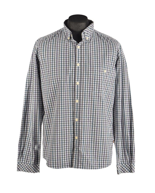 Men's BARBOUR Gray Check Cotton LS Shirt Size L