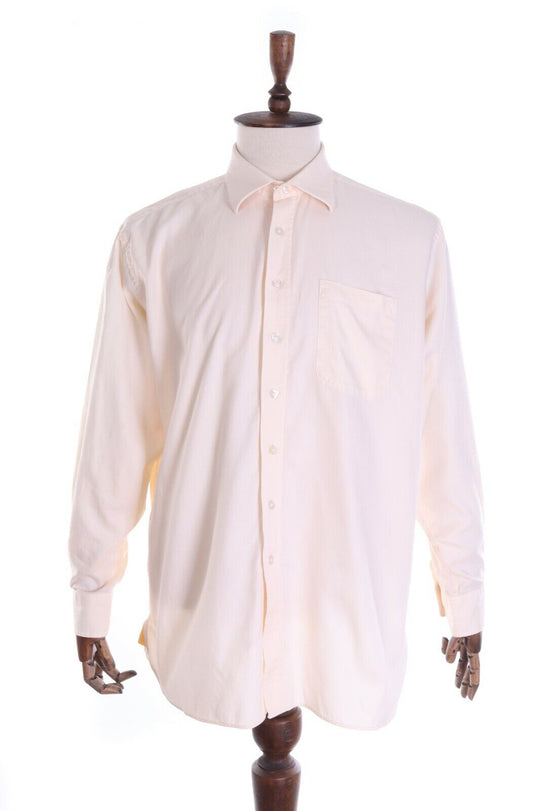 Men's ACUASQUTUM LONDON Beige 100% Cotton Sleeve Shirt Size 43 / 17