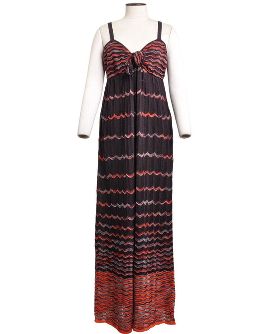 MISSONI Geometric Zig Zag Pattern Tank Long Dress Women's Size 46