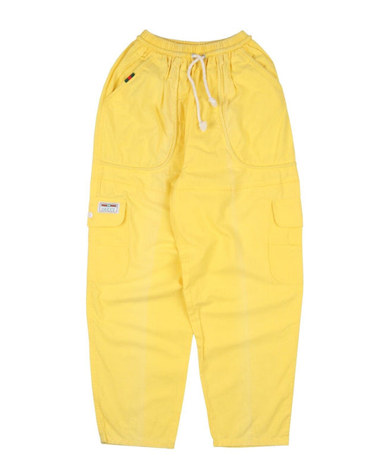 Vintage GUCCI Track Pants Yellow Cotton Women's Multipocket Trousers Size ~S