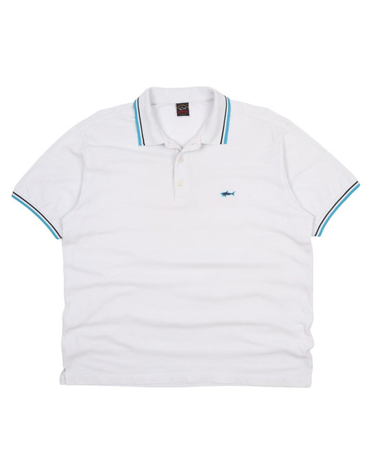 Men's PAUL & SHARK White Cotton Short Sleeve Polo Shirt Size XL