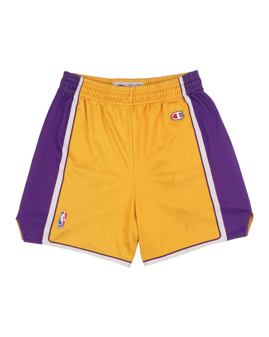 Vintage CHAMPION Basketball NBA Track Shorts Yellow Mesh Mens Size S
