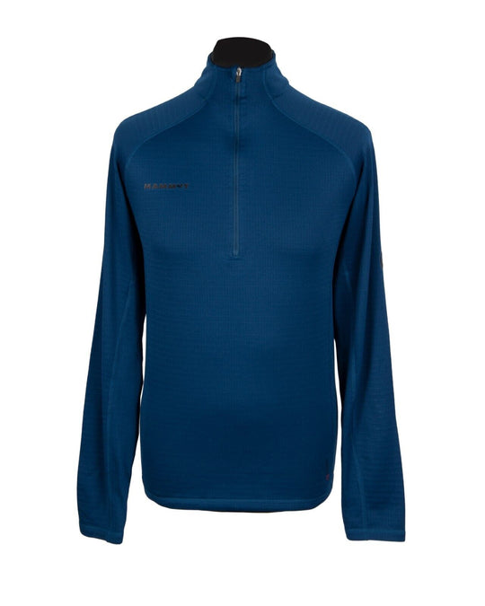 MAMMUT Sweater Blue Polartec Mens Zip Neck Jumper Size M