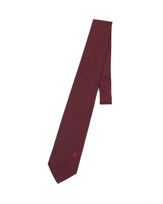 VERSACE Tie Red Logo Silk Men's Woven Necktie