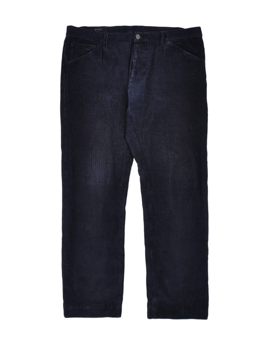 GUCCI Chino Navy Blue Corduroy Cotton Mens Pants Size 54