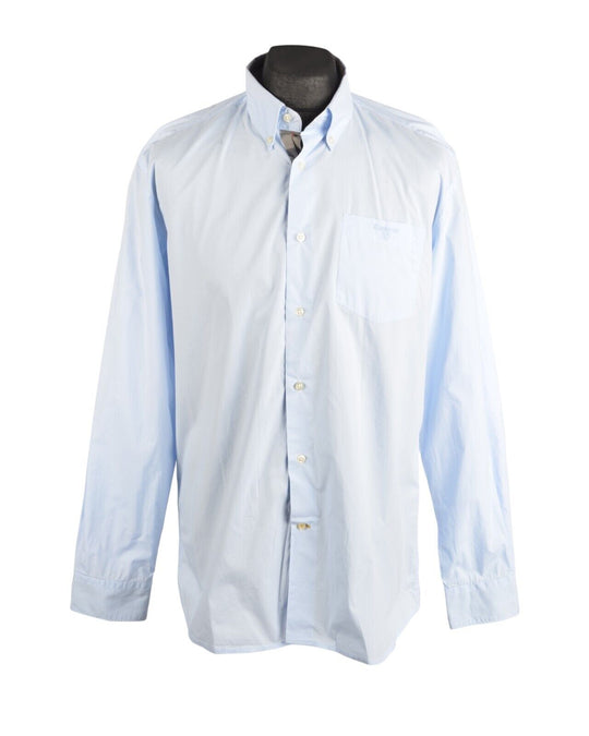 BARBOUR Blue Cotton Men's Long Sleeve Shirt Size L