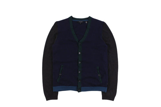 Men's TED BAKER London Navy 100% Merino Wool Cardigan Size 5