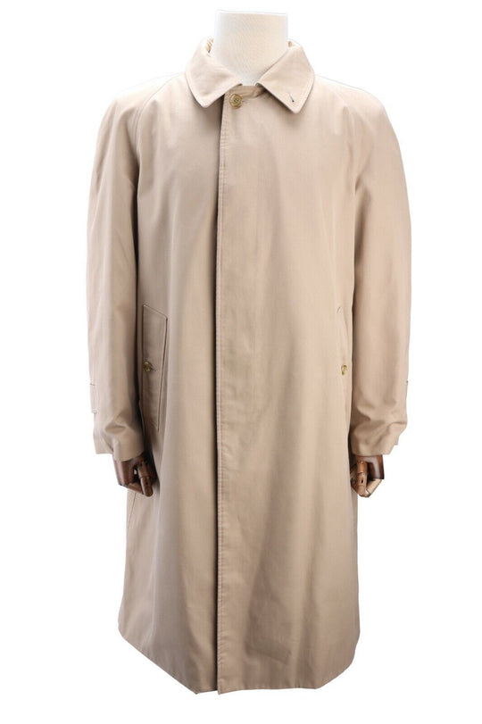Men's Vintage BURBERRYS Beige Trench Car Coat Size 42 / 52 Short