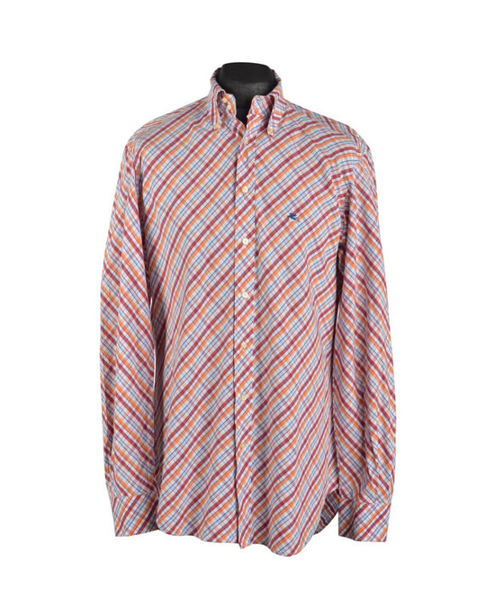 Men's ETRO Milano Multicolor Check Shirt Size ~ XL