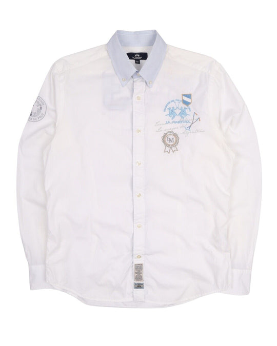 Men's LA MARTINA White Cotton Shirt Size M