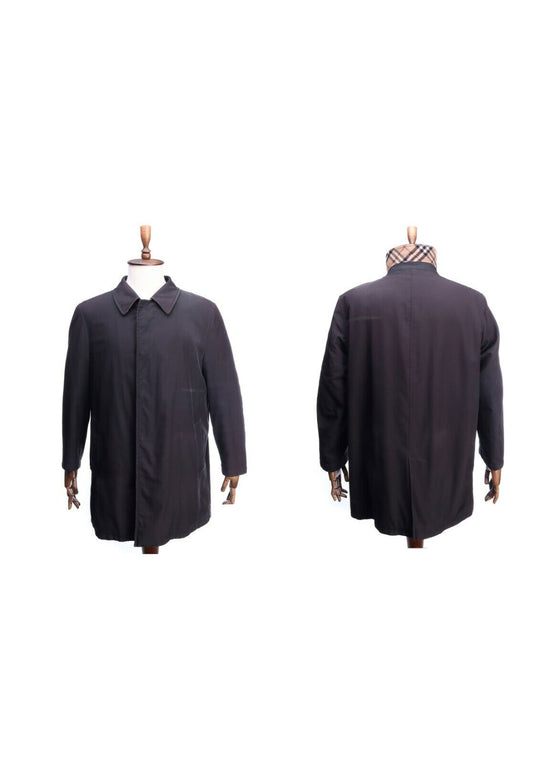 BURBERRY LONDON Black Car Coat Size 52