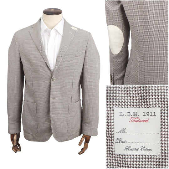 L.B.M. 1911 Blazer Gray Cotton Linen Patch Pocket Men's Sport Coat  Size 50 IT