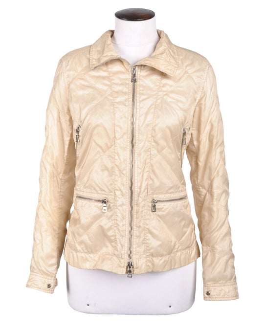 PRADA Quilted Jacket Ivory Beige Cotton Nylon Women's Size 42 IT
