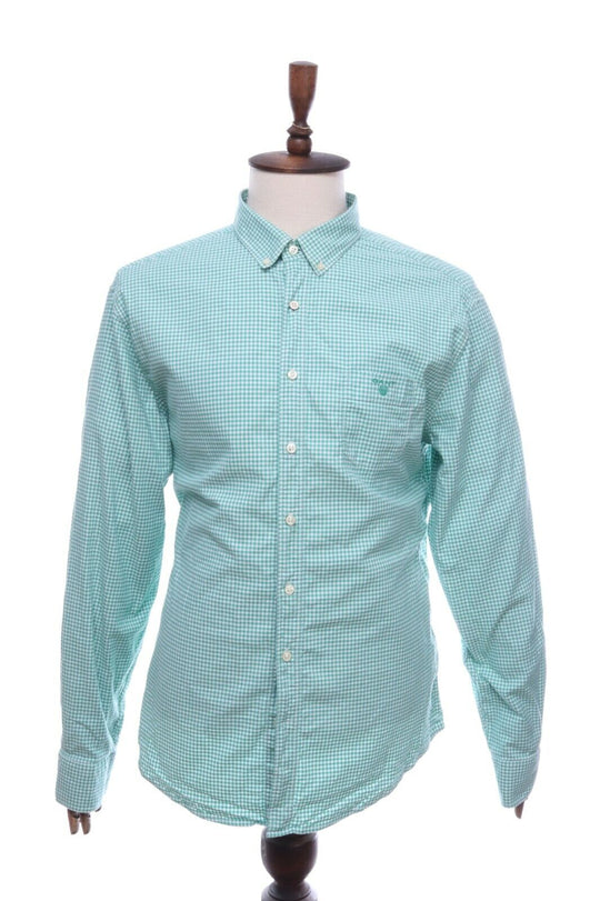 Men's GANT Green Button-Down Gingham Tee-Off Comfort Oxford Shirt Size 2XL