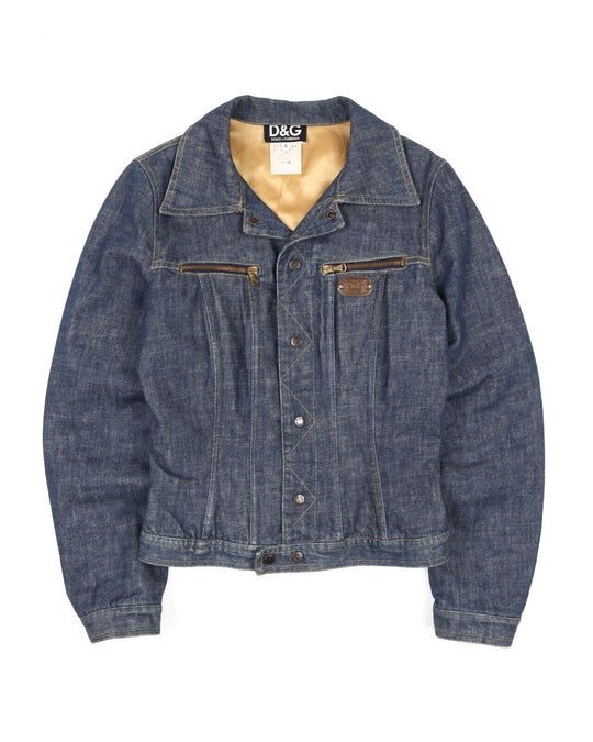 Vintage DOLCE & GABBANA Jacket Denim Biker Men's Size S