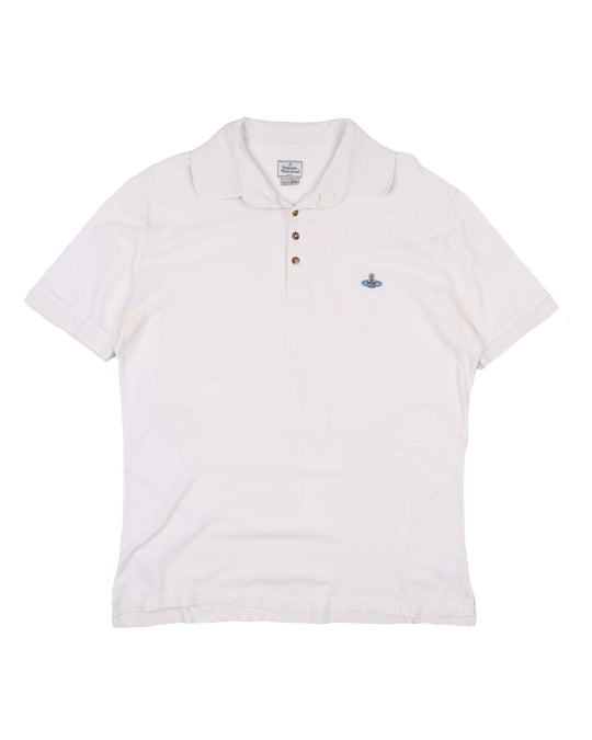 VIVIENNE WESTWOOD Polo Shirt White Cotton Men's Size XXL