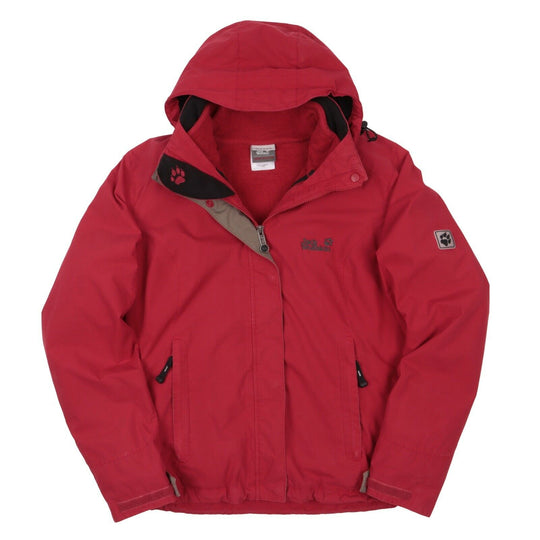 Women's JACK WOLFSKIN Red Fleece Zip In Lined Outdoor 3 in 1 Jacket Size M