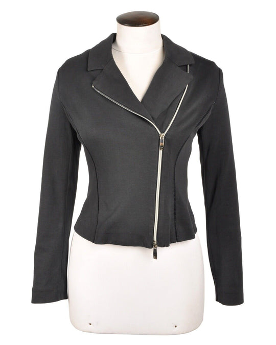 ARMANI JEANS Jacket Navy Blue Cotton Side Zipper Womens Size 42