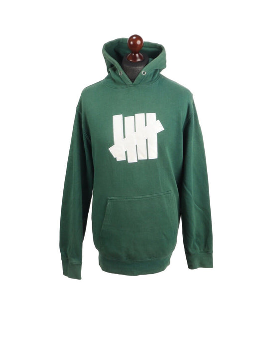 Undefeated Hoodie Pullover Green Cotton Logo Men's Jumper Size L