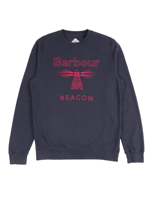 BARBOUR Beacon Sweater Navy Cotton Crewneck Womens Pullover Sweatshirt Medium