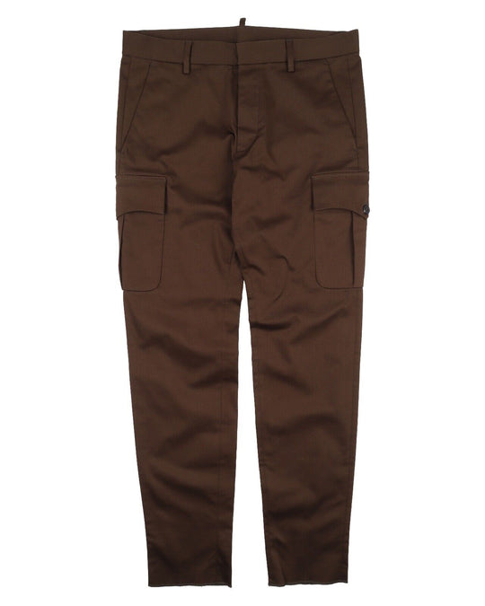 DSQUARED2 Cargo Pants Brown Cotton Men's Trousers Size 48