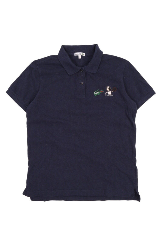 Women's LACOSTE x SNOOPY Blue Logo Polo T Shirt Size 42 / M