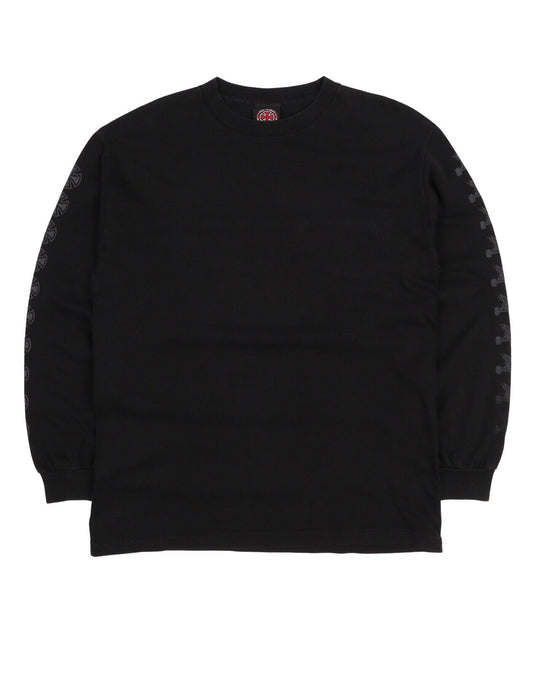 Men's THRASHER x INDEPENDENT Black Big Logo Skate Longsleev T-Shirt Size M