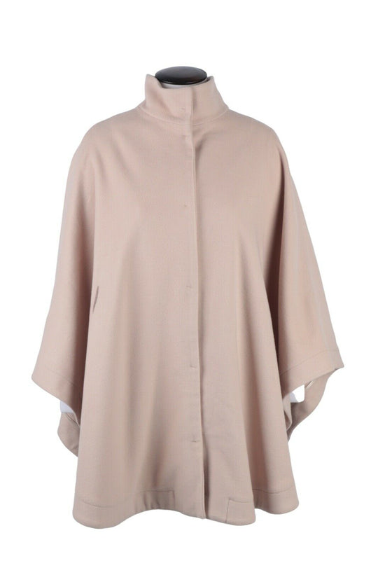 Women's FLAVIO CASTELLANI Ivory Wool Cashmere Cape Coat Size 42 IT