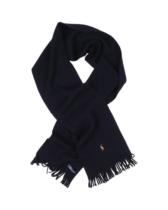 Polo RALPH LAUREN Navy Blue Scarf Wool Unisex